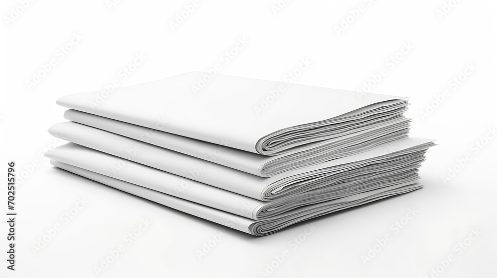 Poster stack of paper sheets isolated on white : generative ai
