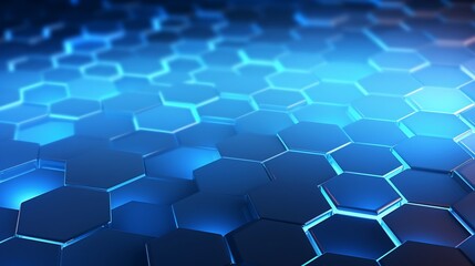 Abstract blue technology hexagonal background : Generative AI