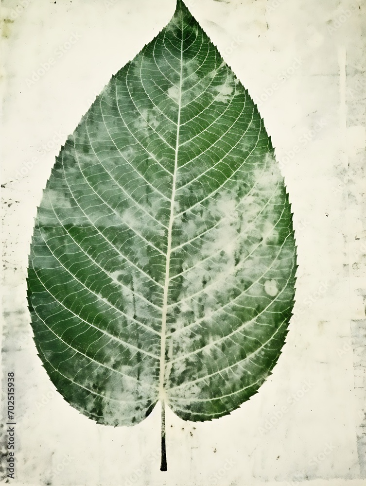 Poster stylish grunge ink stamp. prints. imprint. stamp. pattern with leaf. prints of autumn plants on a wh