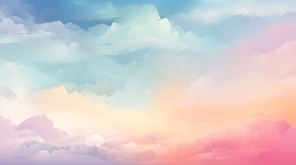Colorful pastel drawing paper texture vector bright banner, print. Hand painted watercolor sky and clouds, abstract watercolor background, vector illustration for greeting, poster, des : Generative AI