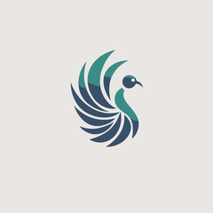 Fototapeta na wymiar Peacock vector icon illustration design template. Peacock logo design.