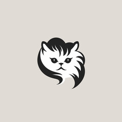 Cat head logo design vector template. Cat head logo design concept.
