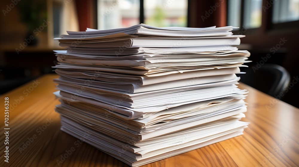 Poster stack of white papers : generative ai