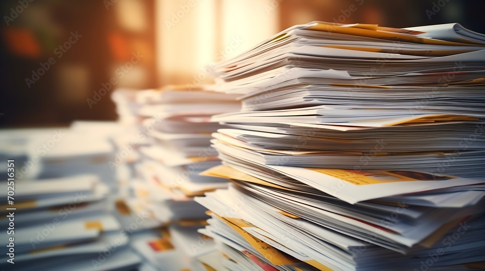 Poster stacks of paper : generative ai