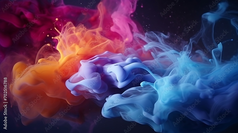 Aufkleber beautiful abstraction of liquid paints in slow blending flow mixing together gently : generative ai
