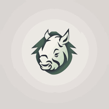 rhinoceros head logo template vector icon illustration design graphic art