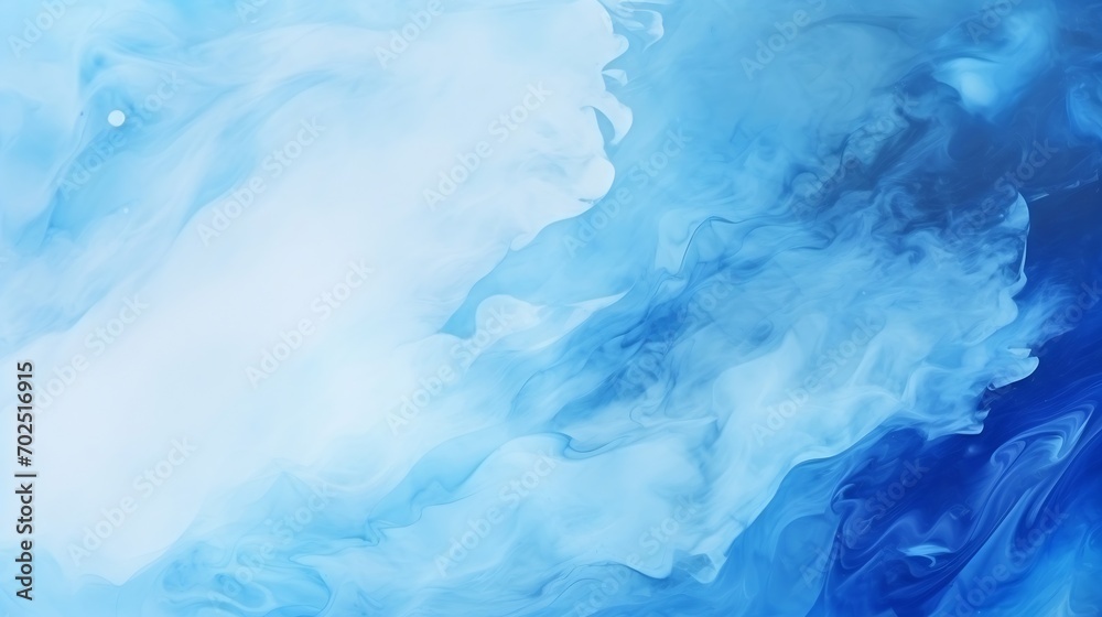 Aufkleber Abstract background of vivid blue and white color mixing with different tints creating uneven surface : Generative AI