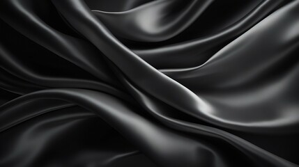 Obraz premium Black gray satin dark fabric texture luxurious shiny that is abstract silk cloth background with patterns soft waves blur beautiful. : Generative AI