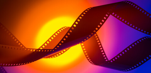 abstract cinema background with film strip
