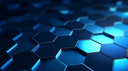 Abstract blue technology hexagonal background : Generative AI