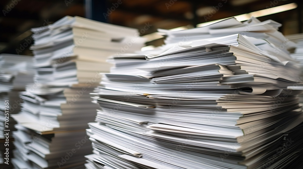 Poster stacks of paper : generative ai