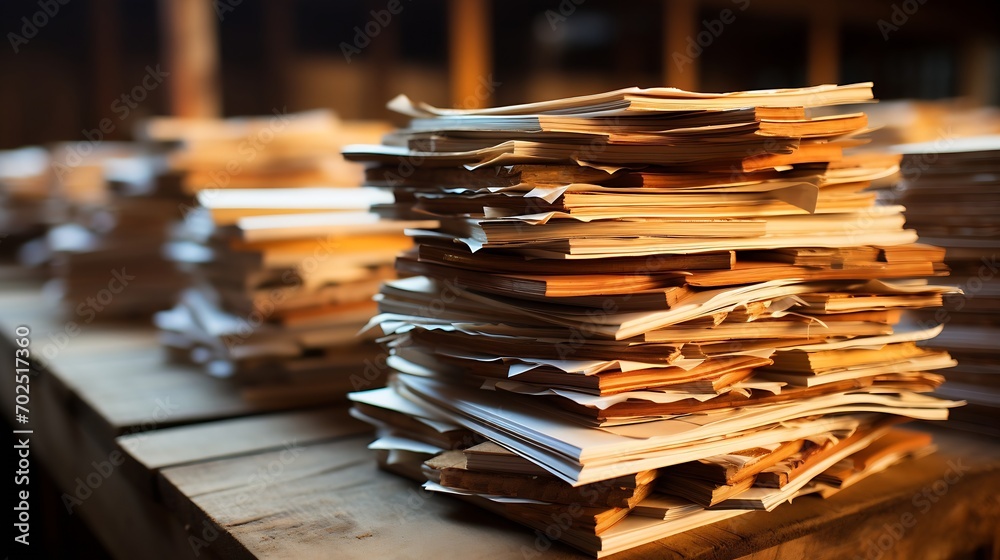 Poster stack of white papers : generative ai