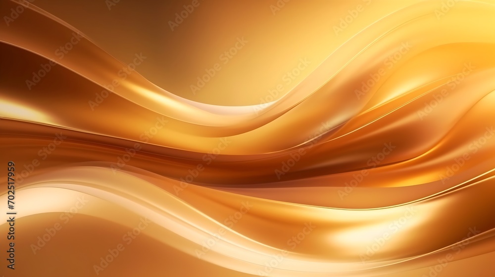 Aufkleber luxury golden color abstract wave background. abstract soft color waves : generative ai