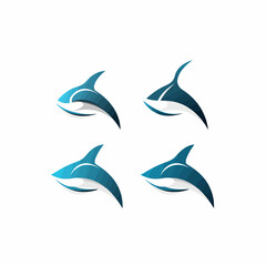 Shark logo design template. Creative vector symbol of fishing sport.