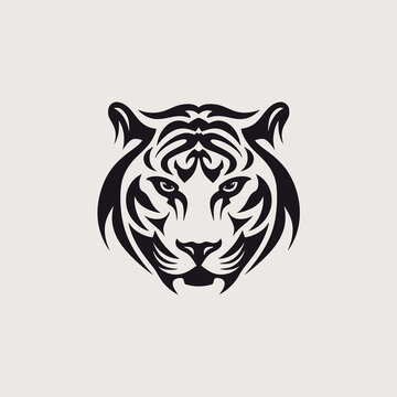 Tiger head logo design vector template. Wild cat head logo.