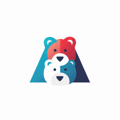 Bear head icon. Flat design style eps 10 vector illustration.