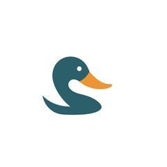 Colorful swan logo. Swimming pool icon. Vector illustration