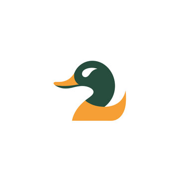 Colorful swan logo. Swimming pool icon. Vector illustration