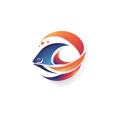 Fish icon on white background. Vector illustration of a fish head.
