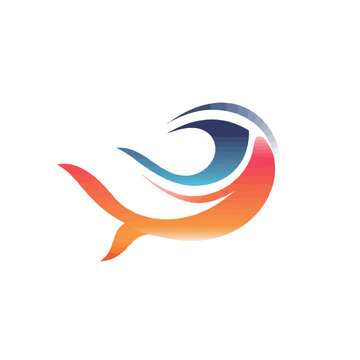 Fish icon design template. Creative vector symbol for seafood restaurant or fish market.