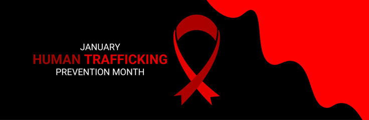 National Slavery and Human Trafficking Prevention Month is observed every year on january. National Human Trafficking Awareness Month background. banner, cover, card, poster, website, backdrop. vector