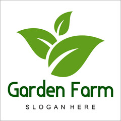 odern logo design featuring three stylized green leaves arranged in a layered pattern, symbolizing growth, nature, and sustainability.