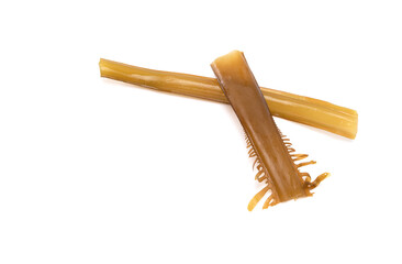 Laminaria (Kelp) Seaweed Isolated on White Background.Fresh seaweed wakame