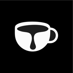 Coffee Cup Silhouette: Logo Design with Water Droplet Detail