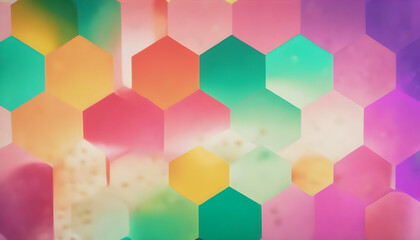 Abstract colorful hexagon bokeh background. Abstract hexagon bokeh background. Generative AI.