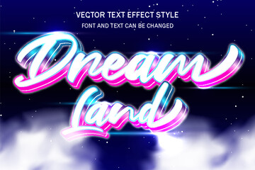 dreamland night sparkling stars typography editable text effect font style template background design