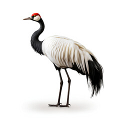 Obraz premium crowned crane isolated on white