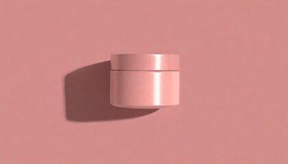 Pink Skincare Cream Bottle on Pink Background