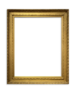 Isolated vertical golden frame. Elegant style