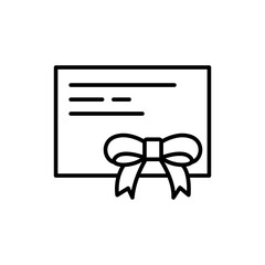 Gift card outline icons, minimalist vector illustration ,simple transparent graphic element .Isolated on white background