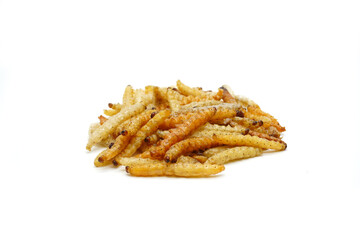 Edible insects isolated on white background