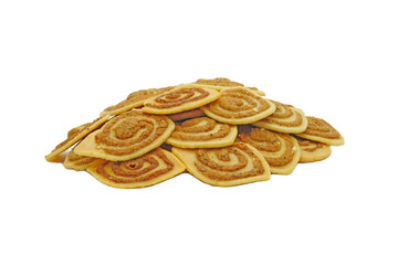 Pepper cookies isolated on white background. Bakery products studio photography