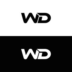 WD logo. WD set , W D design. White WD letter. WD, W D letter logo design. Initial letter WD letter logo set, linked circle uppercase monogram logo. W D letter logo vector design.	
