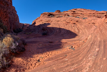 Wavy sandstone in the Spur canyon at Horseshoe Bend AZ