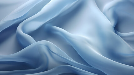Obraz premium Close-up of elegant blue satin fabric showcasing delicate waves and the luxurious sheen of the material.