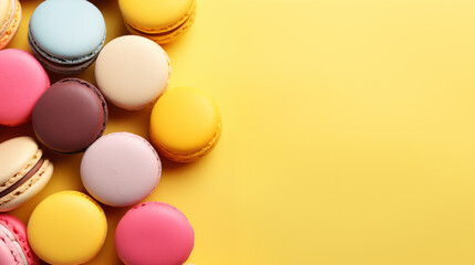 Colourful macarons background 