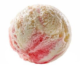 vanilla and strawberry ice cream ball