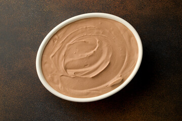 bowl of homemade chocolate ice cream