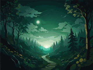 green forest background