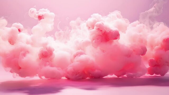 A trail of heartshaped bubbles waft out of a swirling cloud of pink smoke, as the love potion is prepared.