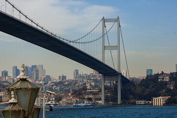 Bosphorus Crossing: Grand Bridge Spanning the Bosphorus River in Istanbul, Turkey