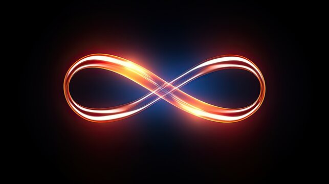 3d cycled animation of a glowing line sliding in the shape of an infinity symbol.