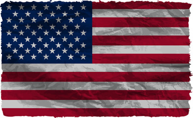 United States flag crumpled. USA grunge