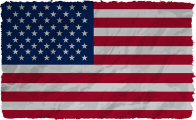 United States flag crumpled. USA grunge