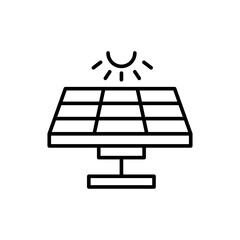 Solar panel outline icons, minimalist vector illustration ,simple transparent graphic element .Isolated on white background