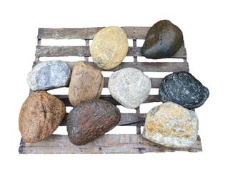 Granite Rocks on Wooden Pallet